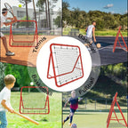Red de Rebote de Fútbol 100x65cm Pared de Rebote Plegable con 4 Niveles Ajustables Accesorios de Entrenamiento Red de Acero Rojo + Red de PE para Patear, para Ejercicio, Fútbol, etc
