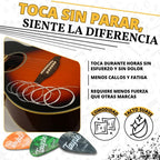 Cuerdas de Guitarra Española de Nailon Premium + 3 Púas Regalo + Toallita de microfibra Regalo | Cuerdas para guitarra clásica, española, flamenca