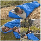 Saco de dormir turístico con capucha 210x75 cm, bivouac ligero. Saco de dormir de camping impermeable para verano y estaciones de transición. Relleno sintético hipoalergénico. Saco de dormir momia compacto para mochileros. Cremallera segura. Cordón en la