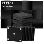 24 Paneles acústicos de alta densidad para insonorizar, 30x30x5 cm, absorbentes de sonido de espuma acústica, aislante acústico para Estudios de Grabación, Salas de Música, Oficinas, Espacios de Juegos, Podcasts, Aulas, Cines en Casa y Paredes de Dormitor