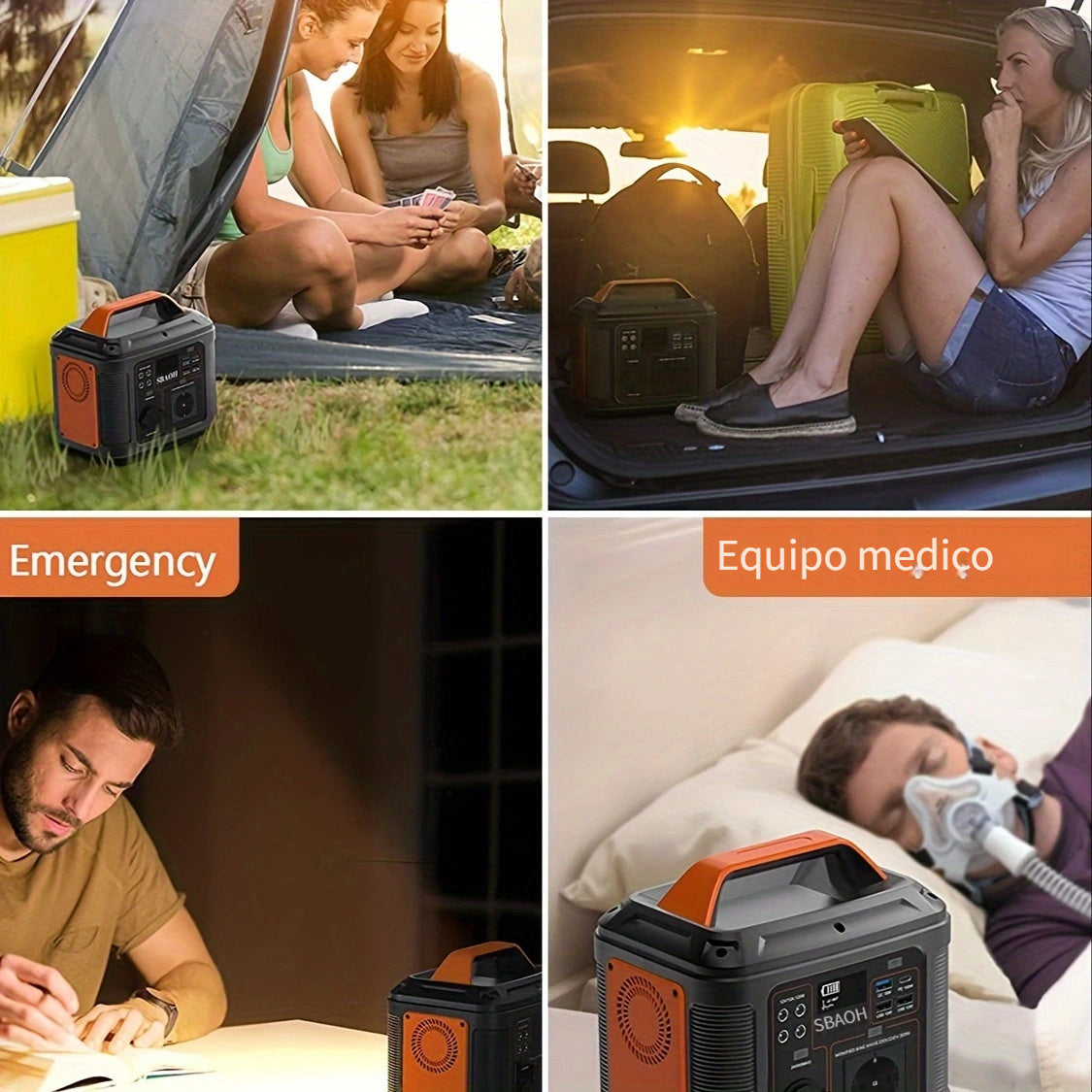 Batería externa | Banco de energía SBAOH 296WH | Estación de energía portátil SBAOH 300W 296Wh de carga rápida con tomas de CA de 230V/puertos de