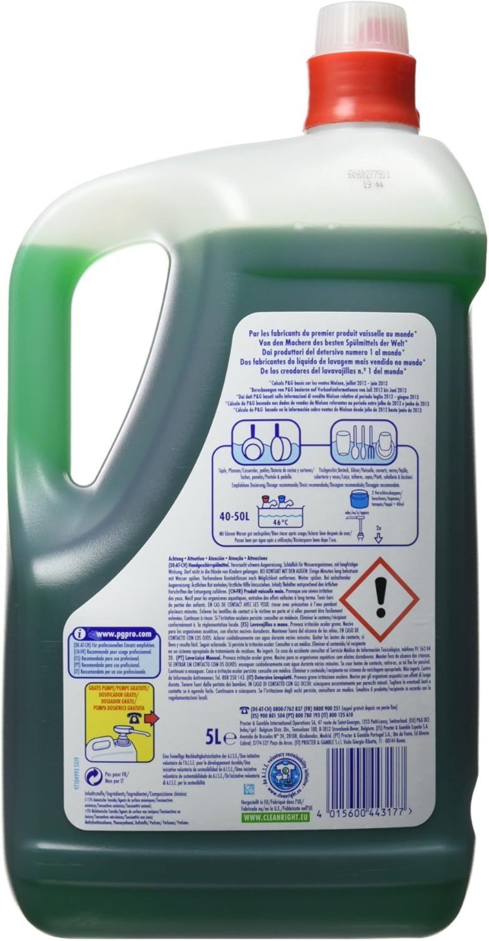 Fairy lavavajillas concentrado profesional original 5L,nuevo y mejorado fórmula profesional 1*5l