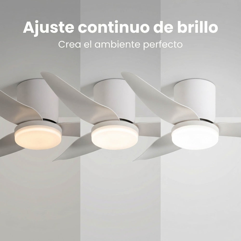 Ventilador de Techo con Luz LED 86 cm Silencioso, Motor DC de Bajo Consumo, 6 Velocidades, Luz Regulable 3000K-6500K, Mando a Distancia, Temporizador y Función Memoria, Ideal para Dormitorio y Salón