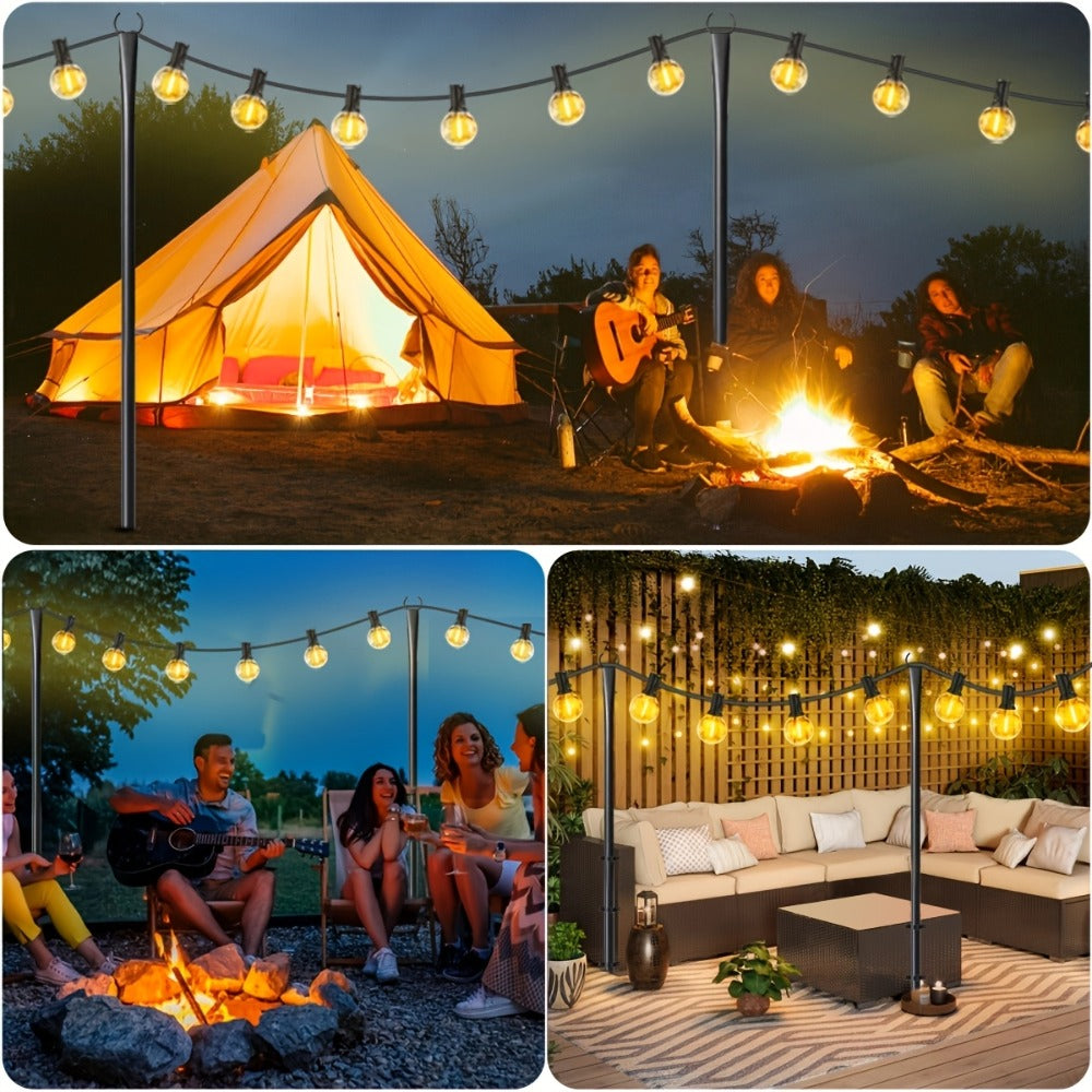 Postes metálicos para guirnaldas | Patio jardín fiestas y decoración
