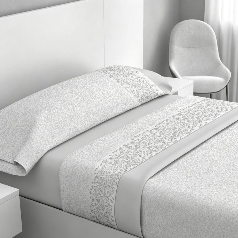 Juego de cama de 3 piezas con estampado de verano | Sábana bajera, colcha, funda de almohada | Estampado sencillo de hojas coloridas | Tela suave | 90 cm - Varios tamaños disponibles - Rosa