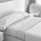 Juego de cama de 3 piezas con estampado de verano | Sábana bajera, colcha, funda de almohada | Estampado sencillo de hojas coloridas | Tela suave | 90 cm - Varios tamaños disponibles - Rosa