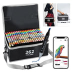 Juego de 262 rotuladores de doble punta con estructura cuadrada y bolsa de almacenamiento para pintar, dibujar y diseñar, suministros de pintura, herramientas de arte, herramientas de grabado, rotuladores de pintura