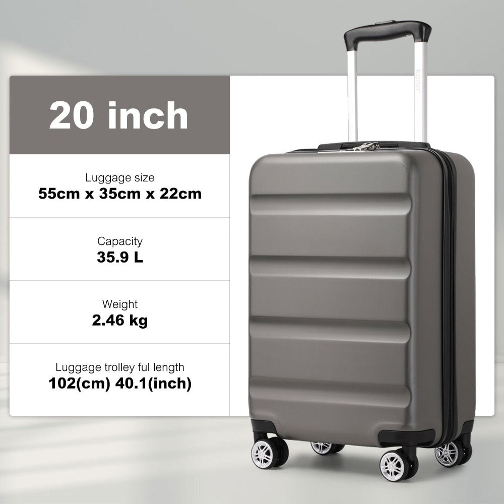 Maleta de 20 pulgadas de carcasa dura 4 ruedas Maleta de viaje Equipaje de cabina Estuche expandible