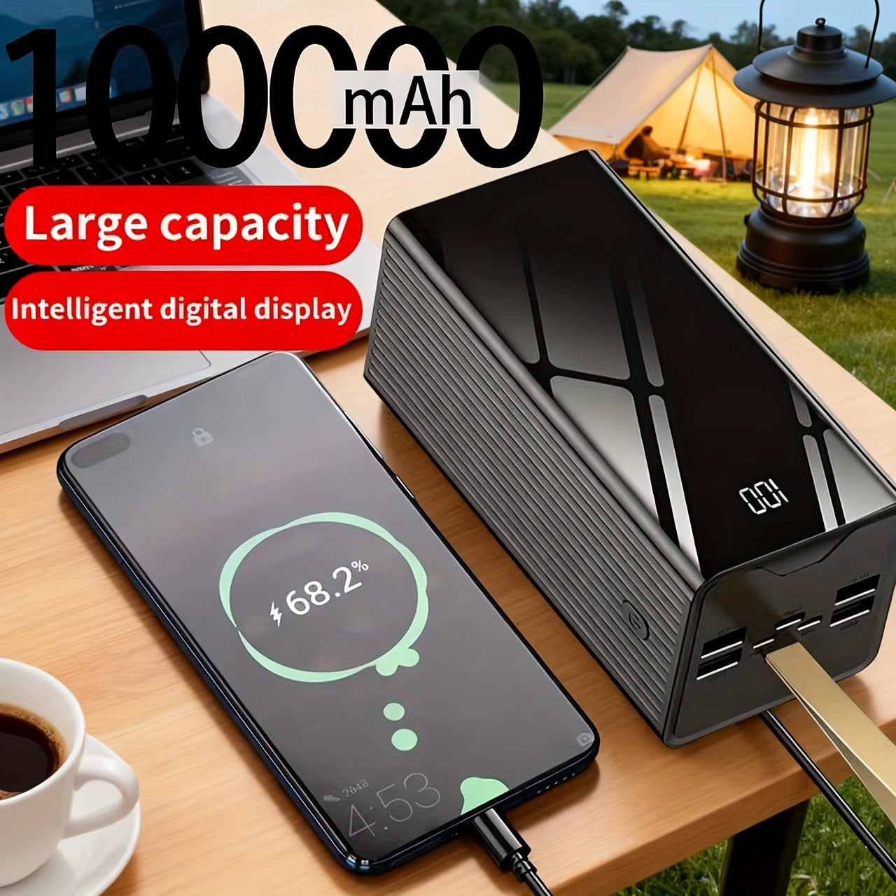 Power bank para carga durante viajes y uso diario | 100000Mah