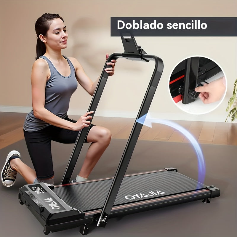 2 En 1 Alfombra de Caminata Plegable para Máquina de Caminata Eléctrica Doméstica con Control Remoto y Pantalla LCD, Alfombra de Caminata Compacta 1-6 KMH, Alfombra de Caminata Plegable para Entrenamiento en la Oficina en Casa, Sin Batería