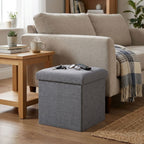 Reposapiés otomano de almacenamiento, taburete plegable para pies, caja de almacenamiento, taburete para el hogar, taburete para pies, banco, caja grande para guardar ropa de lino