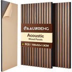 Paneles Acústicos Autoadhesivos Juego de 2 piezas 4 piezas 6 piezas 8 piezas 100X52Cm, Paneles de Pared Insonorizantes con Reducción de Eco Hechos de Veneración de Madera - Paneles Acústicos de Madera para Decoración de Pared Sala de Estar, Oficina y Ofic