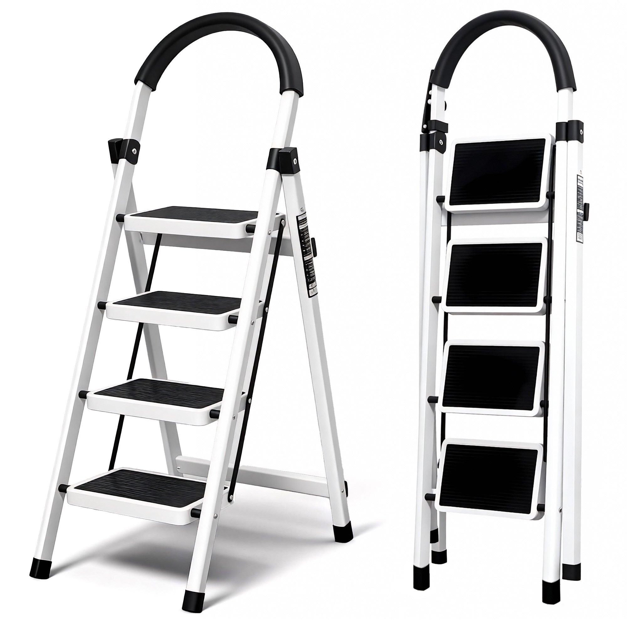 Escalera plegable doméstica de acero aleado con pasamanos antideslizante