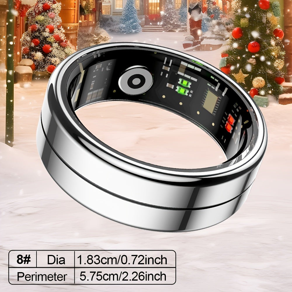 Anillo Inteligente GWENLANDFashion - Conexión Inalámbrica, Gestión de Fitness y Sueño, Capacidad de Batería 15mAh (Talla 8) / 18mAh (Talla 9-13), Fotografía de Ondas, Múltiples Modos Deportivos, Material de Acero Inoxidable - Ideal para la Vida Diaria, Fi