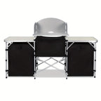 Cocina de Camping Plegable con Marco de Aluminio y Bolsa de Transporte, Gabinete Móvil para Exteriores, Cocina de Viaje, Caja de Cocina, Gabinete para Tienda de Campaña