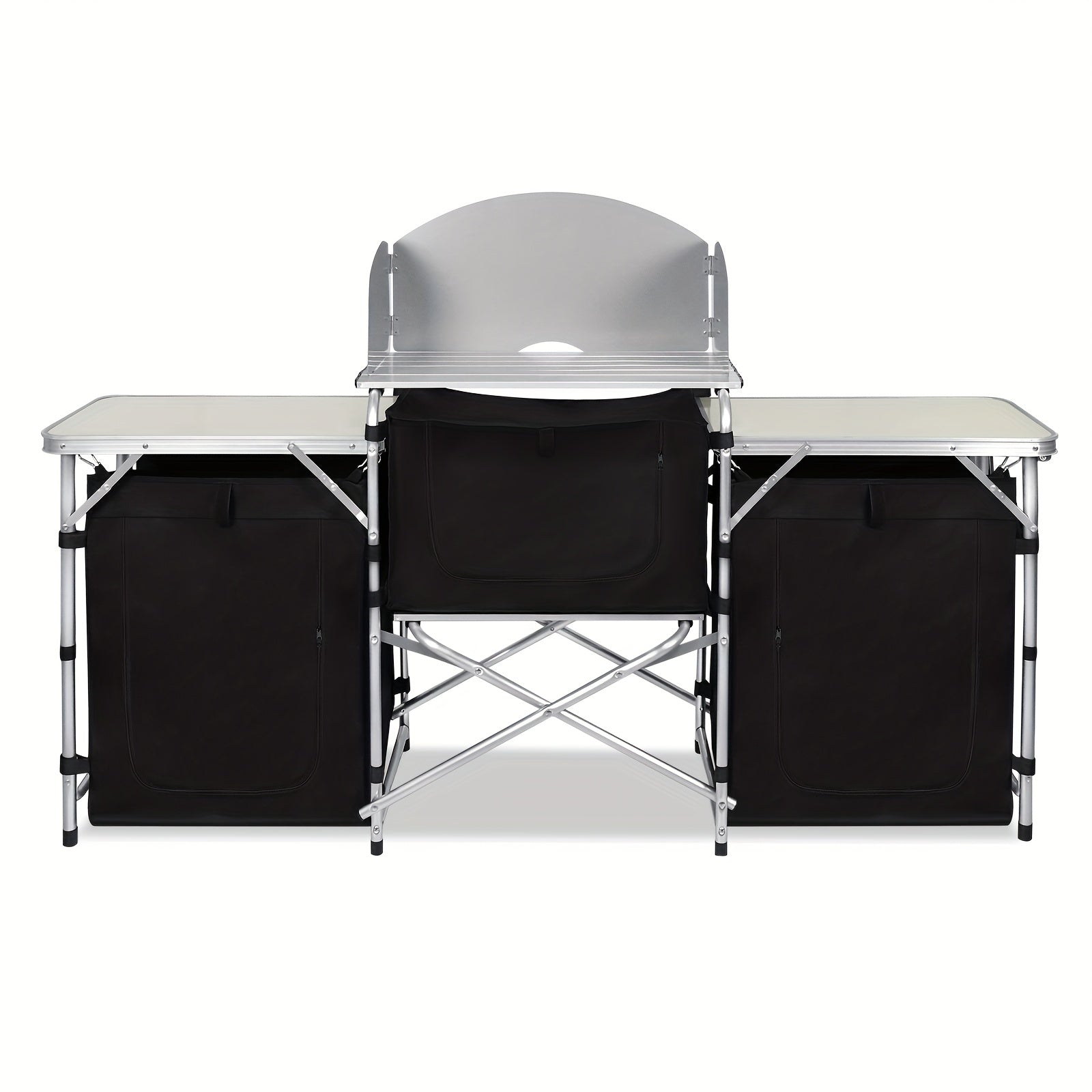 Cocina de Camping Plegable con Marco de Aluminio y Bolsa de Transporte, Gabinete Móvil para Exteriores, Cocina de Viaje, Caja de Cocina, Gabinete para Tienda de Campaña