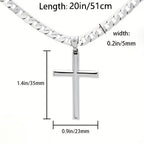 Collar con colgante de plata 925 para hombre, cadena cubana de 5 mm con cruz exquisita, peso total del producto (25.29G). Estilo moderno de fiesta callejera, regalo para hombre, regalo para el Día del Padre, regalo para pareja, con caja de regalo
