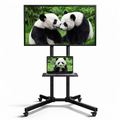 AOREX Soporte TV Ruedas para TVs de 32 a 65 Pulgadas de LED, LCD, OLED Planos y Curvos, Soporte TV Pie con Ruedas Móvil con Inclinación y Estante para Medios, hasta 50 kg, Máx. VESA 600x400mm