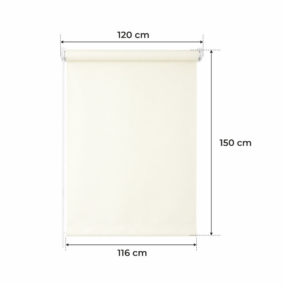 Persiana Enrollable para Ventana • CREMA • 32 tamaños • BOJANEK MINI PERSIANA ENROLLABLE • soportes ajustables • instalación sin taladro • persiana con mecanismo de cadena • cubierta protectora solar • ideal para salas, dormitorios, cocinas, oficinas • pe