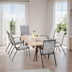 4pcs/6pcs Silla de Comedor, Silla de Balcón Apilable con Respaldo Alto, Tela Textilene, Estructura de Acero, Adecuada para Jardín, Patio, Balcón, Restaurante, Capacidad de Carga 150kg