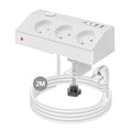 Tira de escritorio multifuncional 7 en 1 con carga rápida USB-C PD20W, toma de mesa con protección contra sobretensiones HAFINO en o blanco con 2 puertos USB-A, 3 tomas de CA y cable de extensión de 2 metros para uso en hogar y oficina, 1 pieza
