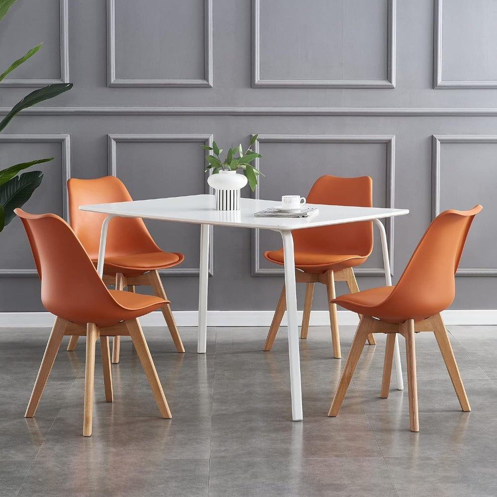 Sillas de comedor MCC Direct en juego de 4 piezas, sillas de cocina, sillas de oficina, silla de concha de diseño, "Eva" disponible en 7 colores de moda