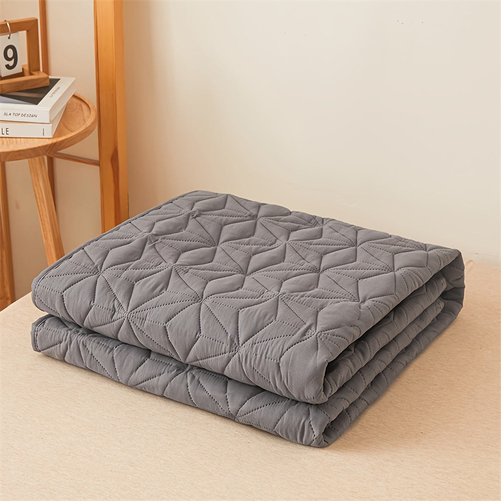 1 Protector de colchón acolchado impermeable, funda de colchón transpirable con correas elásticas para cubre cama (sin funda de almohada), topper de colchón antideslizante para todas las estaciones