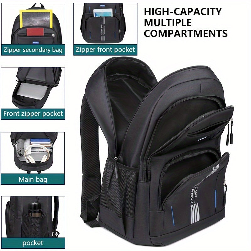 Mochila para hombre, multi-compartimento, gran capacidad, mochila de viaje de moda, bolsa para portátil, mochila escolar para ir al trabajo