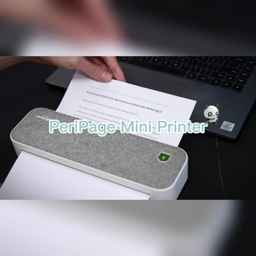 Peripage A40, Mini Impresora, Impresora Térmica Portátil, Soporta 20.98cm X 29.69cm Carta US, Impresora Móvil Inalámbrica Sin Tinta para Viajes, Compatible con Android e iOS, Imprime Docs, Papel de Tatuaje
