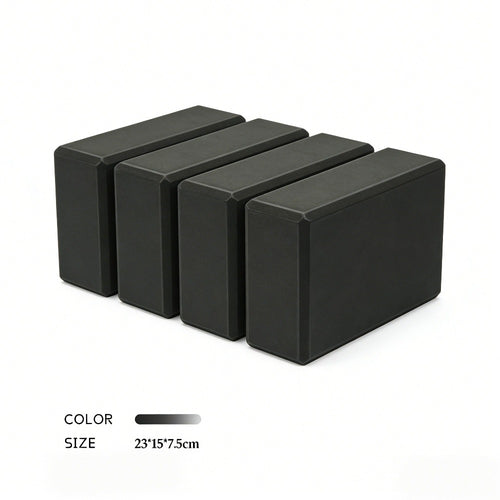 4pc - Bloque de yoga de alta densidad - ladrillo de soporte sólido de yoga negro / Rosa / verde / morado / negro, ladrillo de yoga universal para hombres y mujeres, ladrillo de yoga ligero de 500g, adecuado para fitness, baile, estiramiento, peso ligero,
