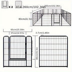 Parque de juegos para cachorros, recinto exterior de 6/8/12/16 piezas, corral para perros, 80 x 65 cm, plegable, resistente a la intemperie, para uso interior/exterior
