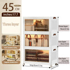 Locker infantil extragrande de 45 cm con puertas con ruedas - Taquilla plegable para dormitorio y guardería para guardar desorden, documentos, juguetes, bocadillos y cajones de plástico para almacenamiento, locker infantil multicapa