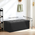 Taburete Plegable de Cuero con Doble Costura, Material de Cuero Fácil de Almacenar, Gran Capacidad de Carga Ideal para Sentarse, Taburete para Cambiar Zapatos en el Sofá, Banco de Almacenamiento, Banco Largo, Caja Taburete
