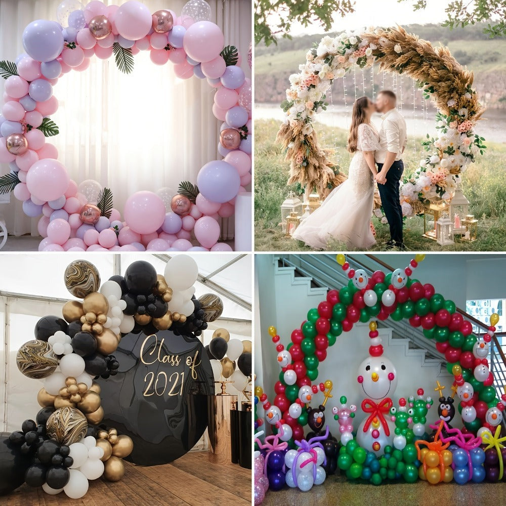 Kit de Arco de Globos Reutilizable con Soporte 2.2m/7.2ft - Dorado, Ideal para Cumpleaños, Bodas y Aniversarios, Decoración de Fiestas, Telón Fotográfico, Navidad (Globos y Plantas No Incluidos)