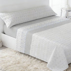 Juego de ropa de cama (Sábana ajustable, Cubrecama, Funda de almohada) | Juego de sábanas estampadas de 3 piezas | Primavera/Verano | Múltiples estilos | Tejido suave | 180cm - Múltiples tamaños disponibles
