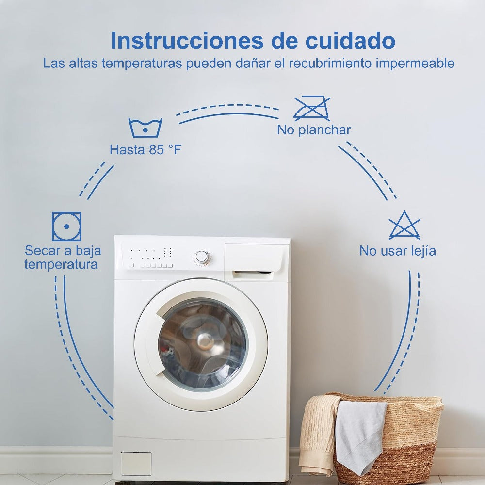 Protector de colchón acolchado impermeable, transpirable y suave - Funda elástica de colchón con bolsillo profundo de 30 cm para protección de la superficie cómoda
