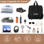 1 bolsa de viaje plegable de gran capacidad - Ligera, portátil, tela Oxford - Ideal para camping, senderismo, viajes familiares, eventos deportivos, escapadas de fin de semana, compras, mudanzas, con ruedas (negro)