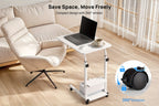 Escritorio | Escritorio Elevable de Altura Ajustable 68.58cm-83.82cm, Escritorio de Ordenador de 3 Niveles con Almacenamiento, Diseño Deslizante