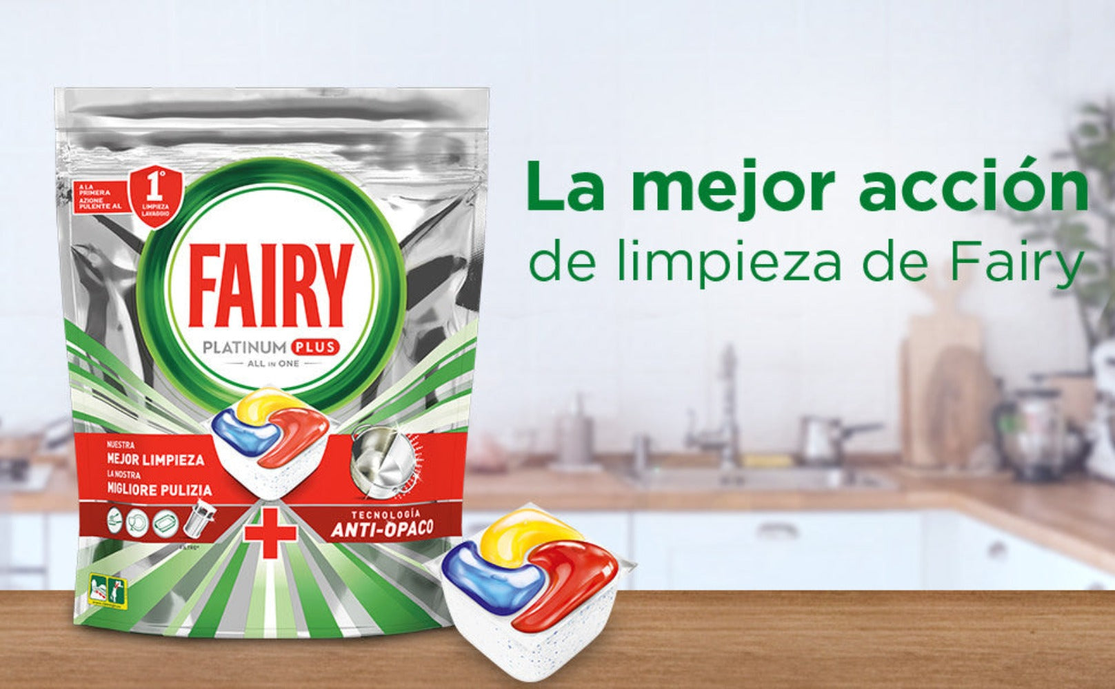 Fairy Platinum Plus All in One 160 Pastillas Lavavajillas, Pack Ahorro 2x1, en total 160 Capsulas, Limpieza Profunda y Extra Brillo, Fragancia Limon