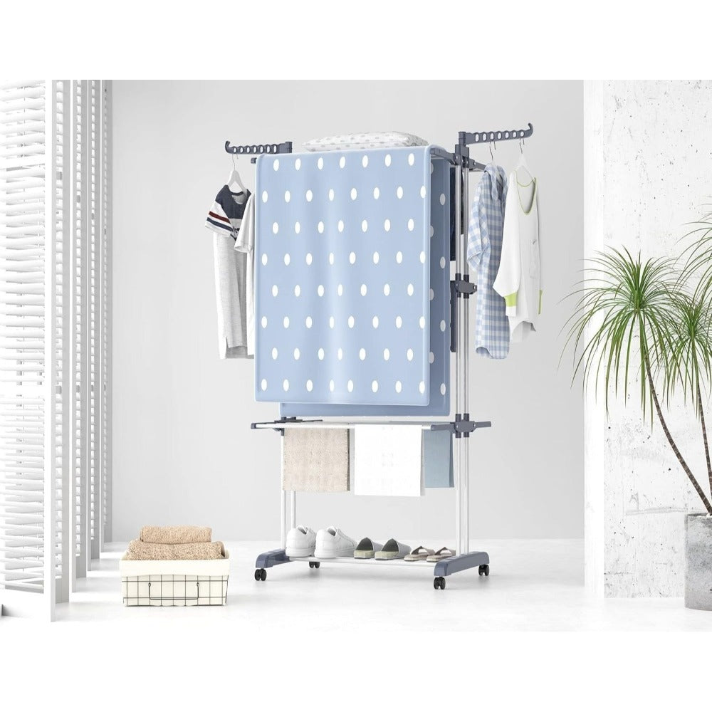 Tendedero de ropa, tendedero de ropa plegable vertical de 4 niveles con ruedas,se puede utilizar en interiores y exteriores.