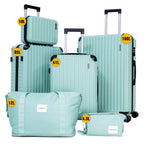 CITYSPORTS PRO Juego de Equipaje de 6 piezas, Juegos de Equipaje con Maletín de Belleza, 1 Bolso de Viaje Expandible y 1 Bolso Cultural, ABS, 4 Ruedas, Cerradura TSA