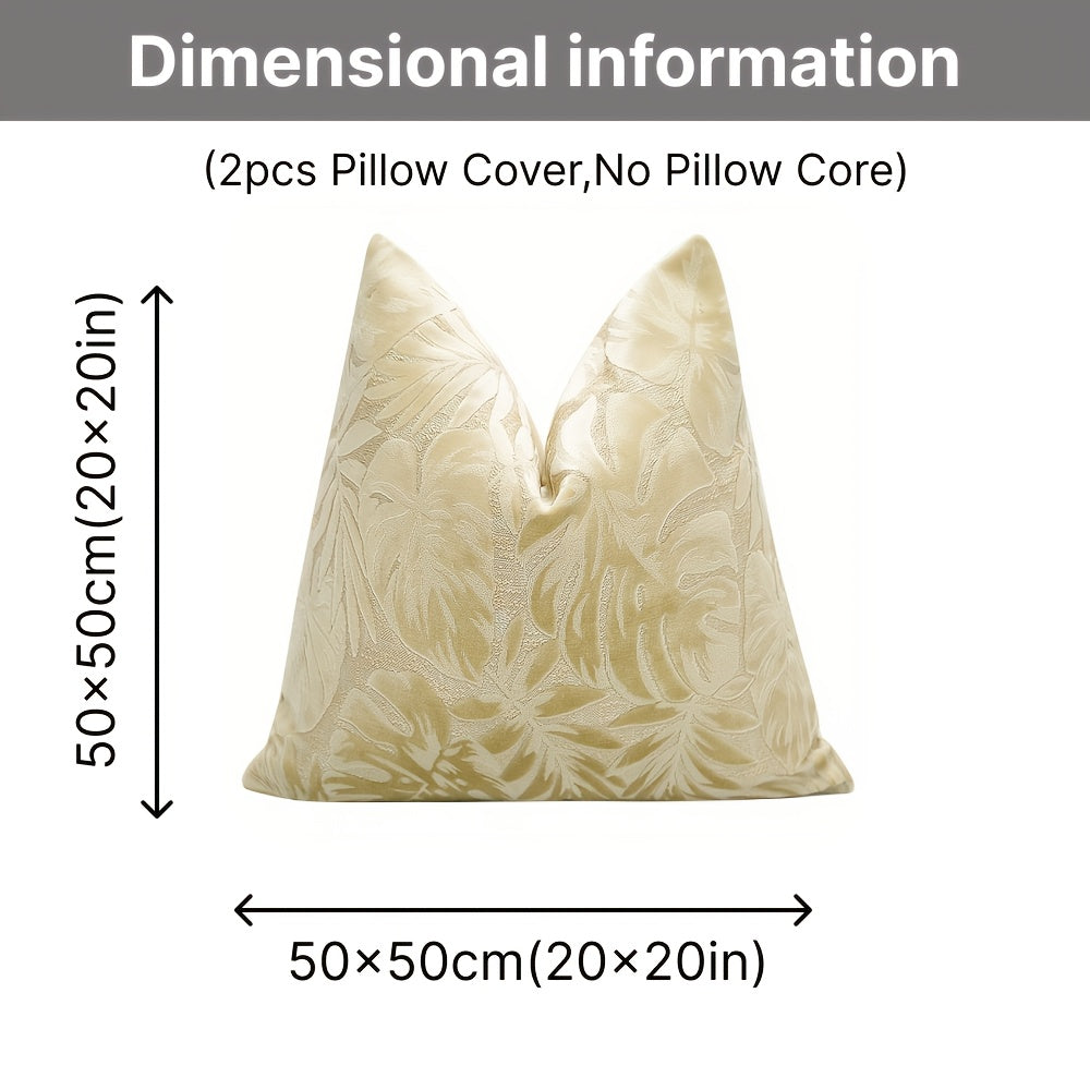 Juego de 2 fundas de almohada de terciopelo grueso, funda de cojín decorativa para sofá con plantas tropicales, funda de almohada suave y cómoda, varios colores disponibles, 45.72x45.72cm, 50.8x50.8cm, apta para sala de estar, sofá, dormitorio (sin rellen