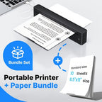 Impresora Térmica Portátil A10 Mejorada, Impresora Térmica Sin Tinta Compatible con Tamaño Carta US y A4, para Negocios/Oficina/Hogar, Compatible con Teléfono, Tablet y Laptop, Viene con 10 Hojas de Papel Térmico