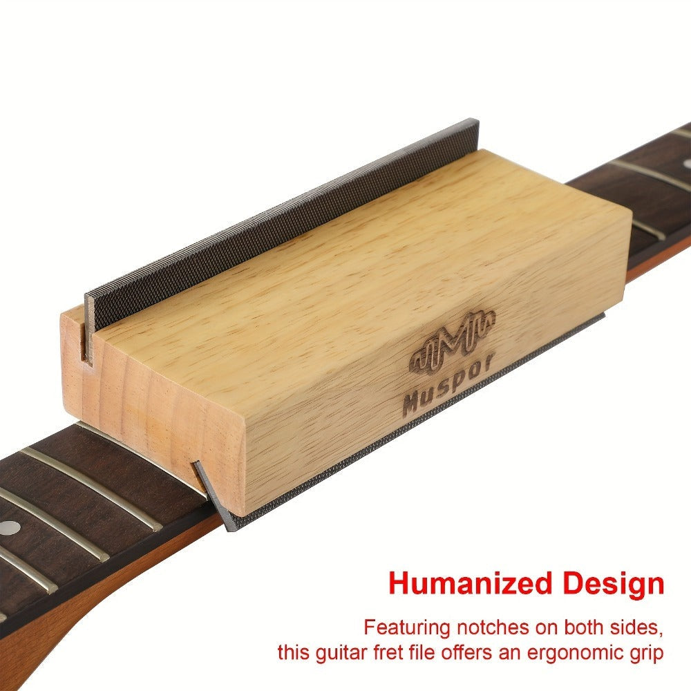 Lima de Acabado para Trastes Muspor en Madera Oliva 35/90 Grados Herramienta Luthier Limas Guitarra Bajo Afilado y Desbarbado Brotes del Freting Biselación