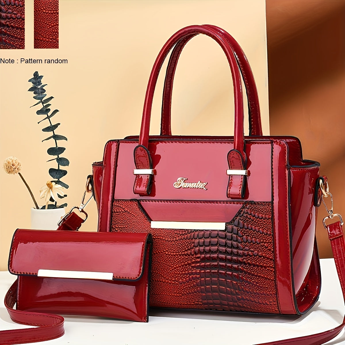 Bolso de mano con estampado de cocodrilo 2026, bolso de moda para mujer, nuevo bolso de hombro, bolso cruzado, bolso tote pequeño, juego de 2 piezas, bolso para madre e hija
