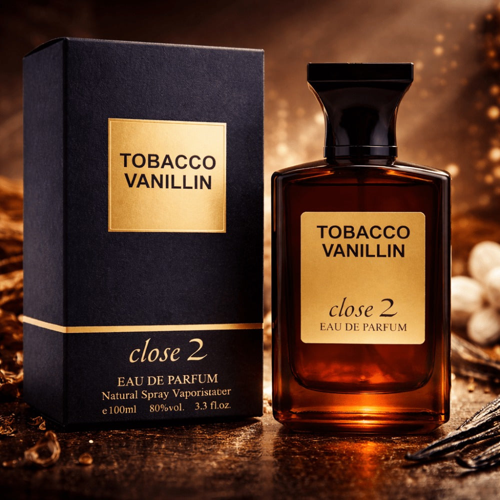 Everlyx - Perfume Tobacco Vanillin Close 2 eau de parfum 100 ml aroma cálido dulce con vainilla y tabaco notas especiadas y fondo amaderado intenso elegante y envolvente.