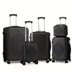Juego de Equipaje 5 en 1, Maleta de Viaje con Estuche de Cosméticos, Juego de Maletas Rígidas con Ruedas Giratorias, Equipaje con Estuche de Tocado, Equipaje de Mano y 4 Protectores de Esquina, Maletas ABS Ligeras y Portátiles para Viajes y Negocios (12"1