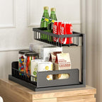 Organizador para debajo del fregadero, estante de almacenamiento para debajo del fregadero, estante organizador extraíble, estante de almacenamiento multifuncional de doble capa para artículos diversos, estante de almacenamiento deslizante de gran capacid
