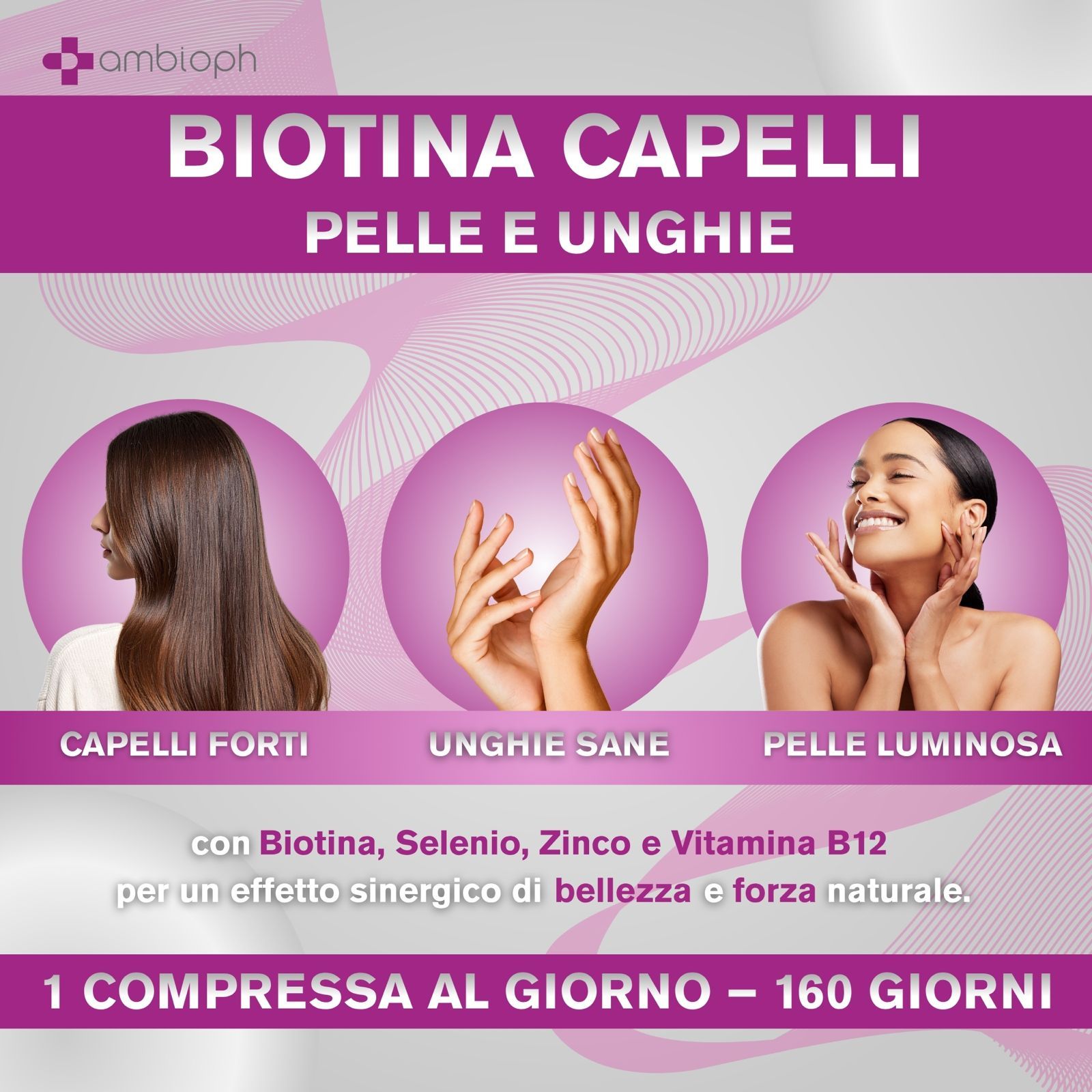 Integrador para el cabello a base de biotina, zinc, selenio y vitamina B12