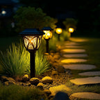 Juego de 6 luces solares de camino Setonr para exterior, luces LED de estaca para jardín para césped, patio, paisajismo, patio, camino y decoración de maceteros